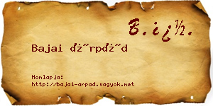 Bajai Árpád névjegykártya