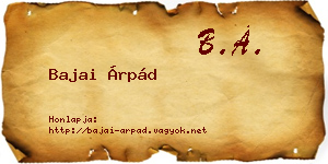 Bajai Árpád névjegykártya