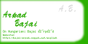 arpad bajai business card